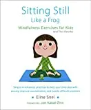 Book cover featuring a cartoon child in green sitting cross-legged on a blue meditation cushion