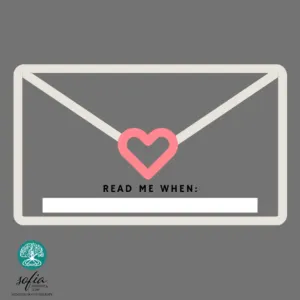 White envelope icon with pink heart at center and "READ ME WHEN:" text below on gray background